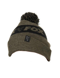 Winter Hat Fox COLLECTION BOBBLE - GREEN - BLACK