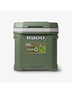 Igloo ECOCOOL Latitude MaxCold 60 Roller Cooler 56L Vintage Green